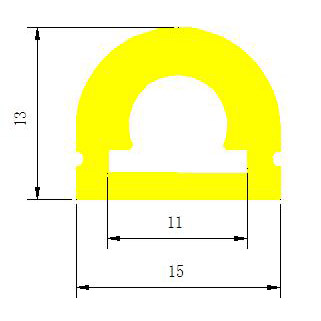 Flexible Silicone LED Light Diffuser Outdoor Linear Profile 180° Top Emitting 15*13mm Flexible Silicone LED Light Diffuser Outdoor Linear Profile 180° Top Emitting 15*13mm